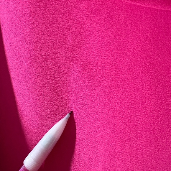 Karl Lagerfeld Paris Blouse Womens XL Pink Ruffle Trim V Neck Button Up Top - Picture 3 of 15